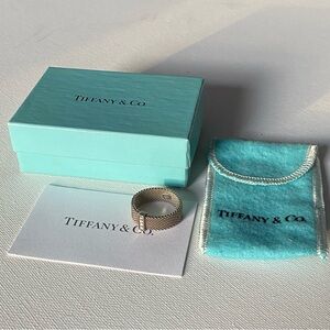 Tiffany & Co. Sterling Silver Somerset Mesh Diamond Bar Ring